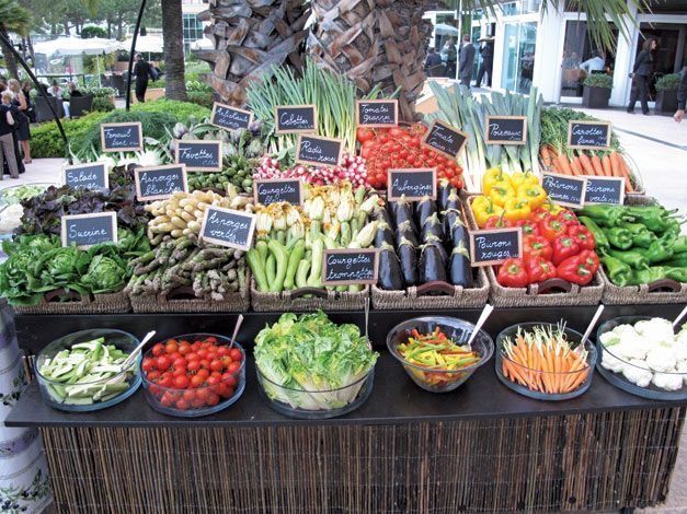 fresh vegetables market display