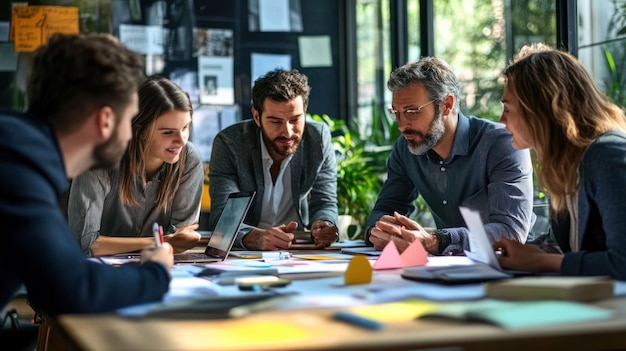 trabajo en equipo oficina moderna