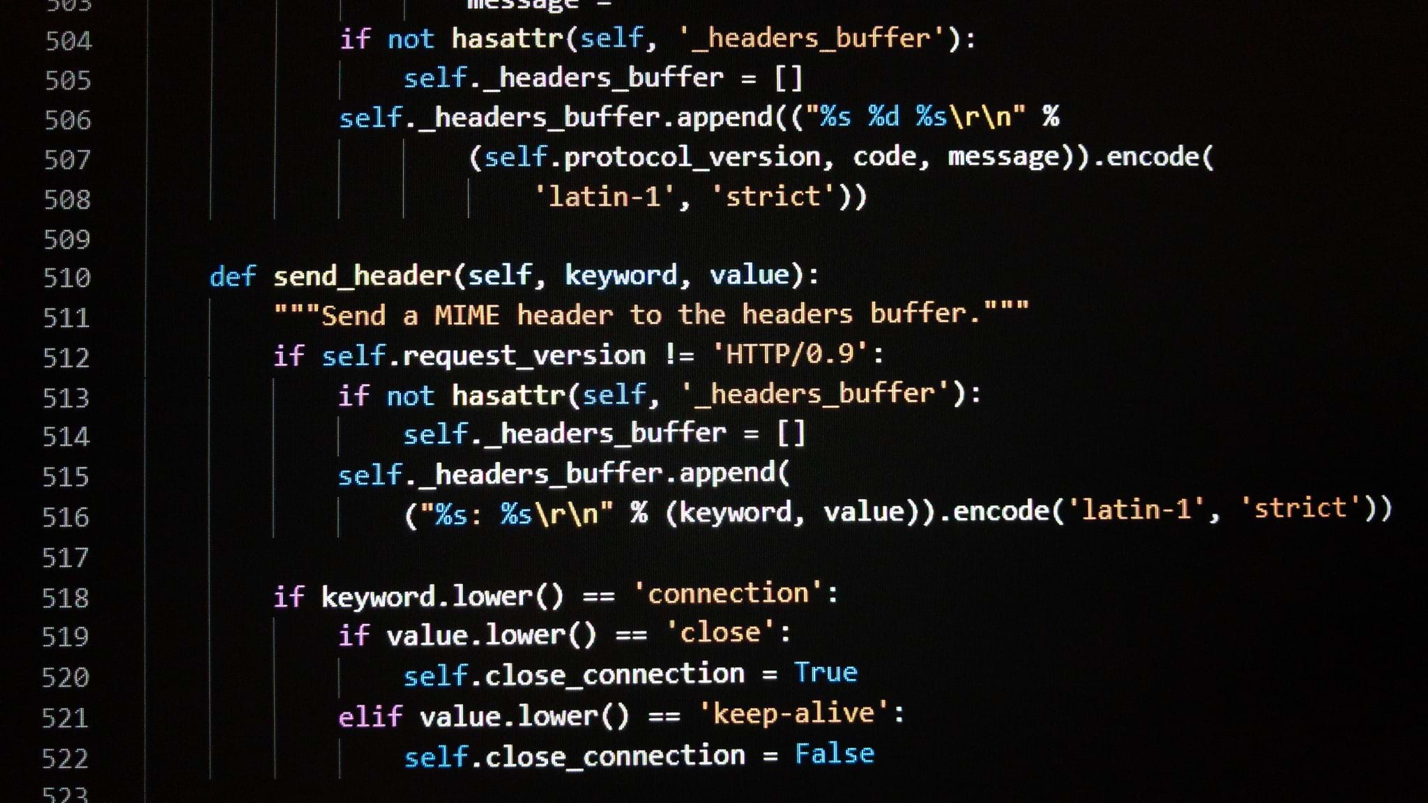 code examples on computer screen