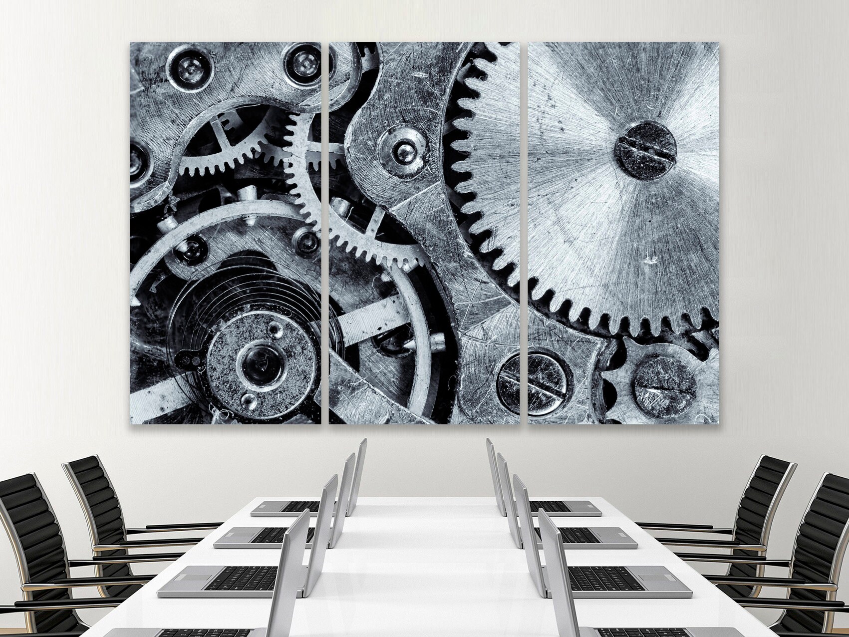 vivid mechanical gears and computer circuitry in creative layout