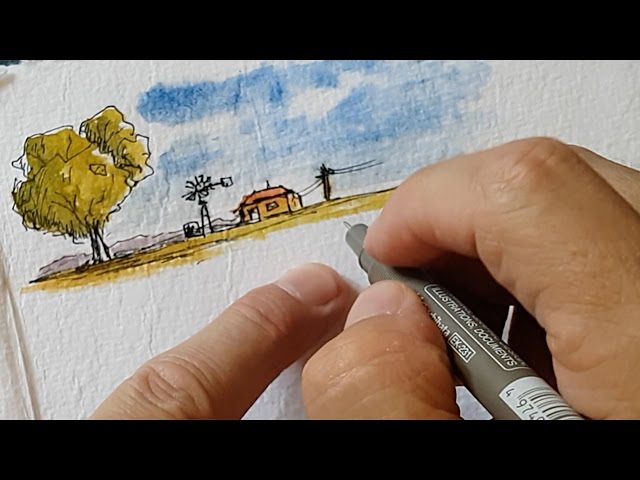 scenery with documents and pen