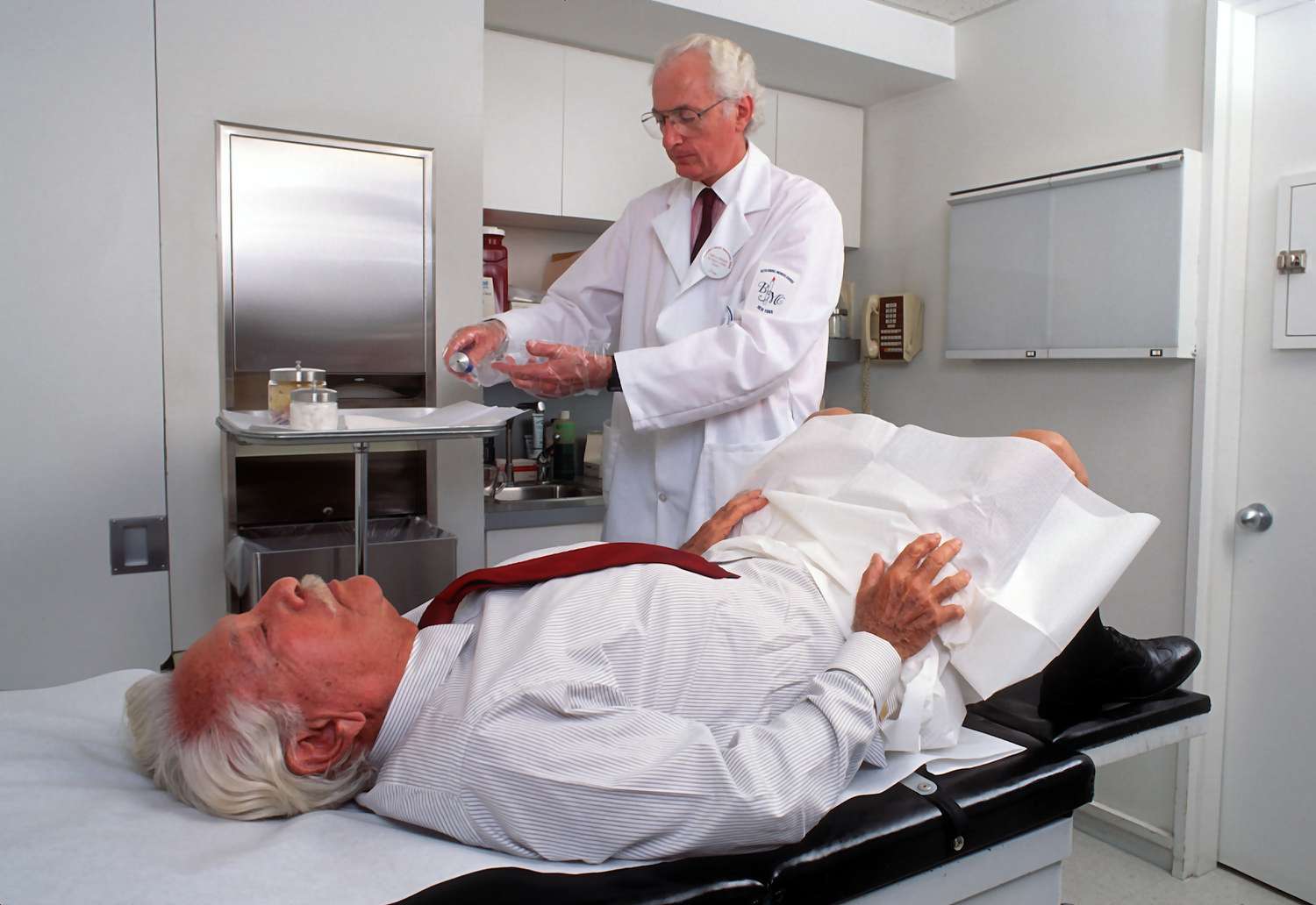 man undergoing prostate exam