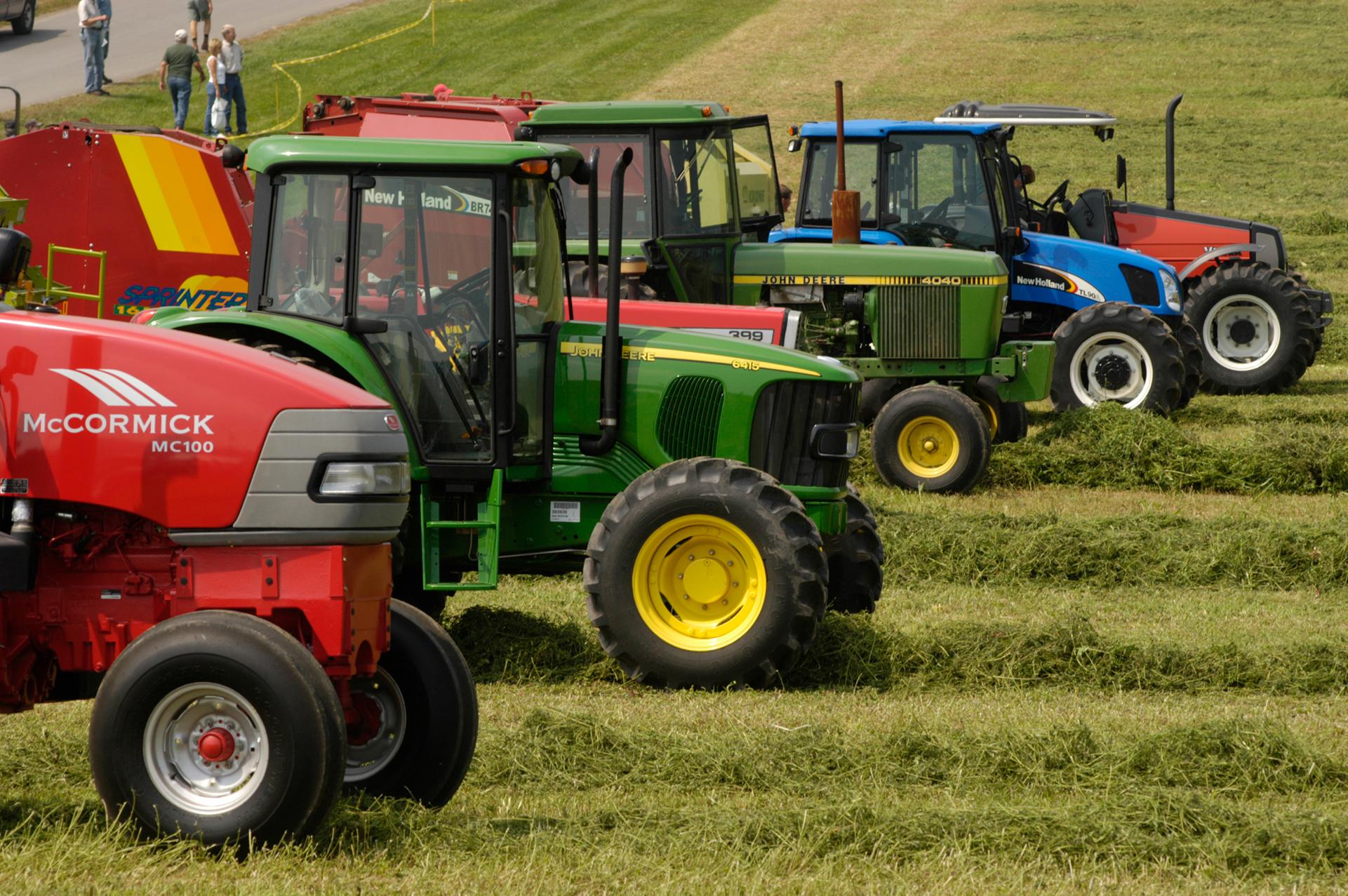 rural fields and farming machinery