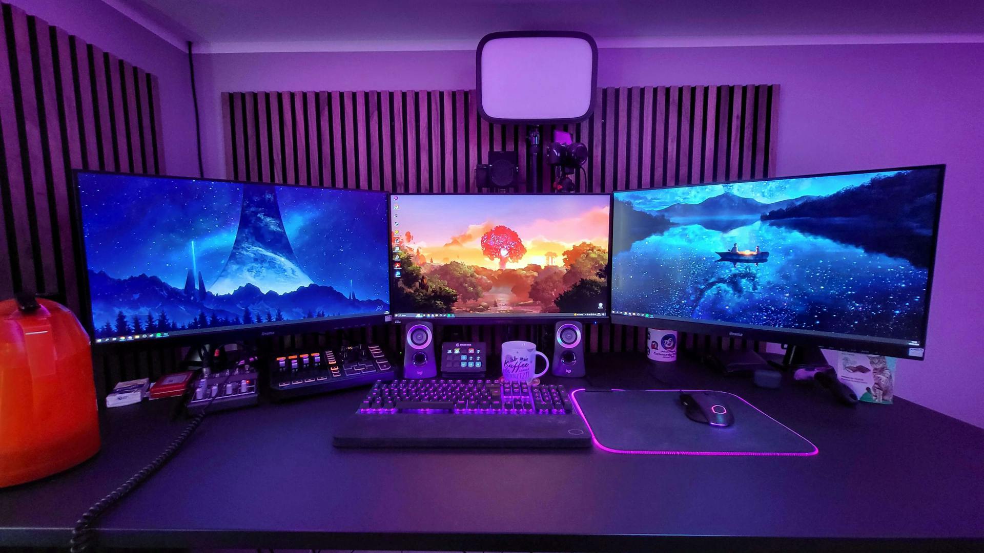gaming setup with computer