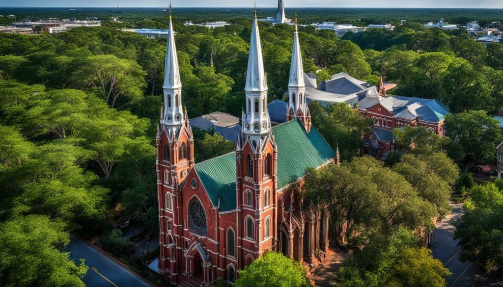 historic religious building and landscape