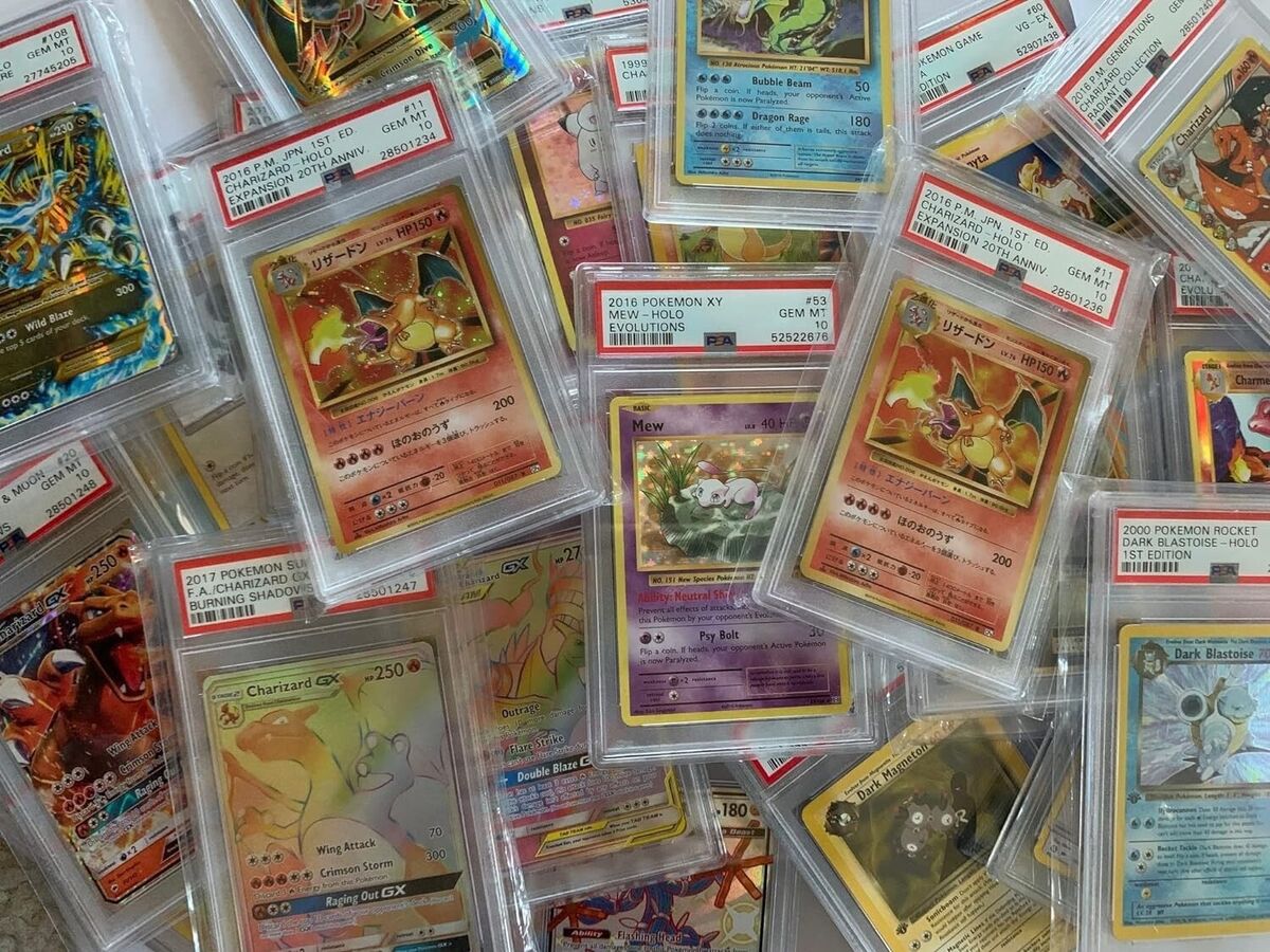 trading cards with PSA grading and vibrant collections