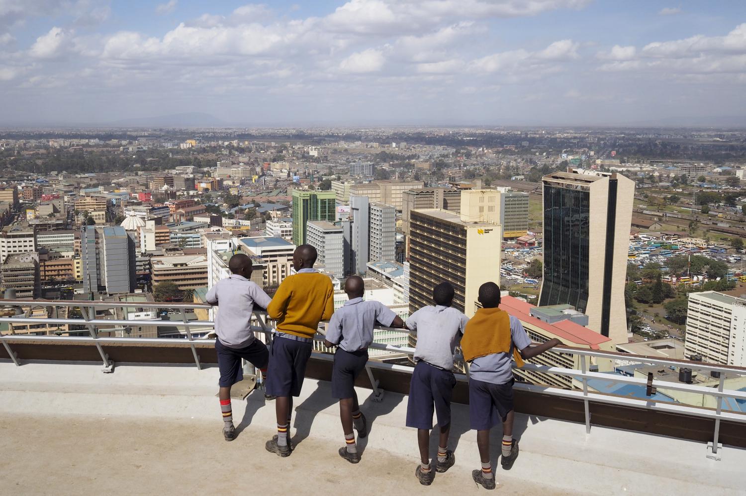 young entrepreneurs, Dakar cityscape, business meeting
