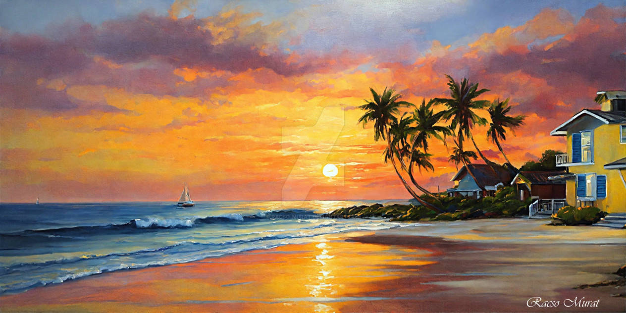 tropical beach sunset puerto rico