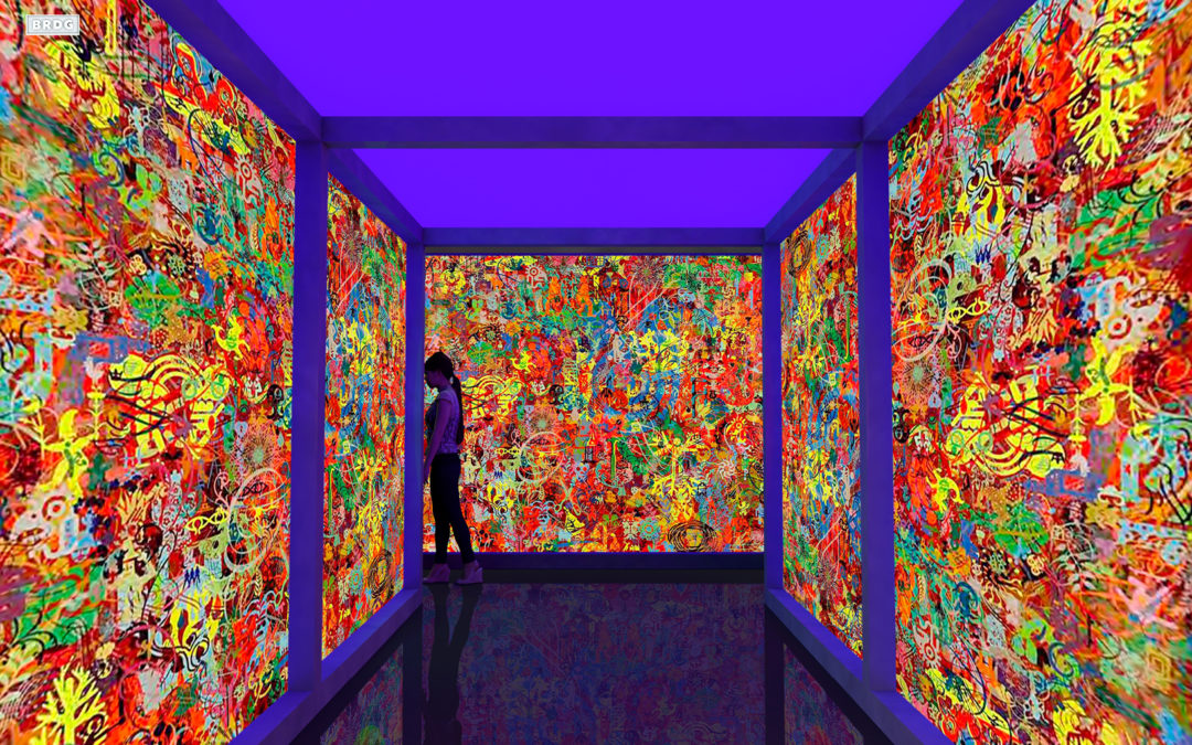 3d tunnel projection on computer screen