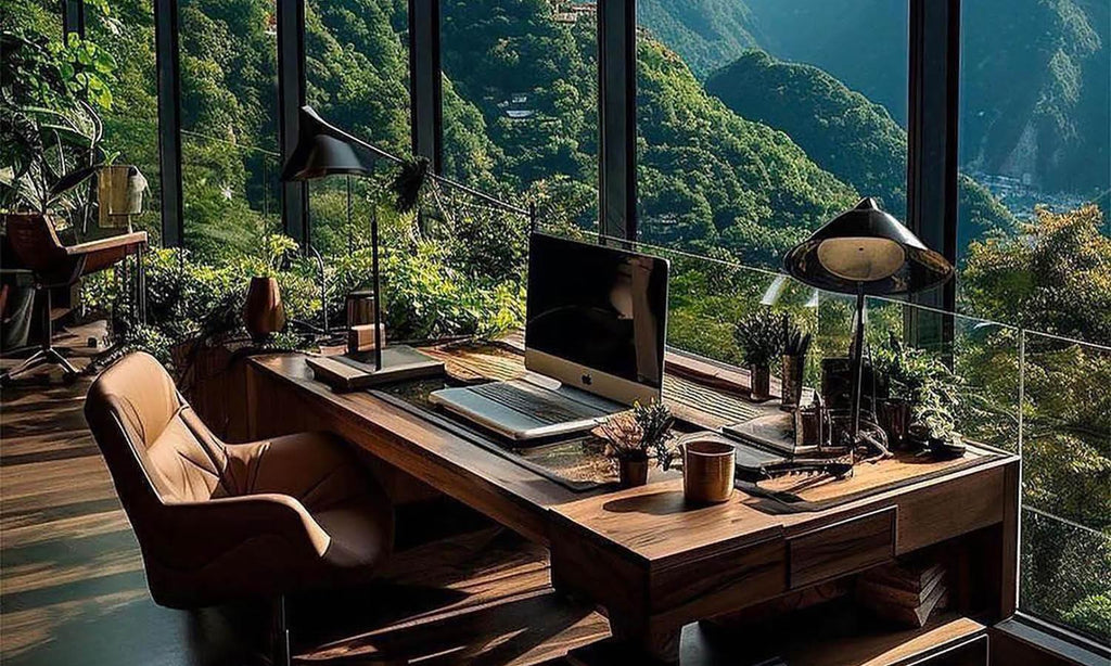 scenic view of modern computer workstations