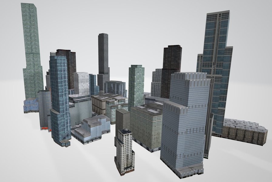 3D visualization of procedurally generated buildings