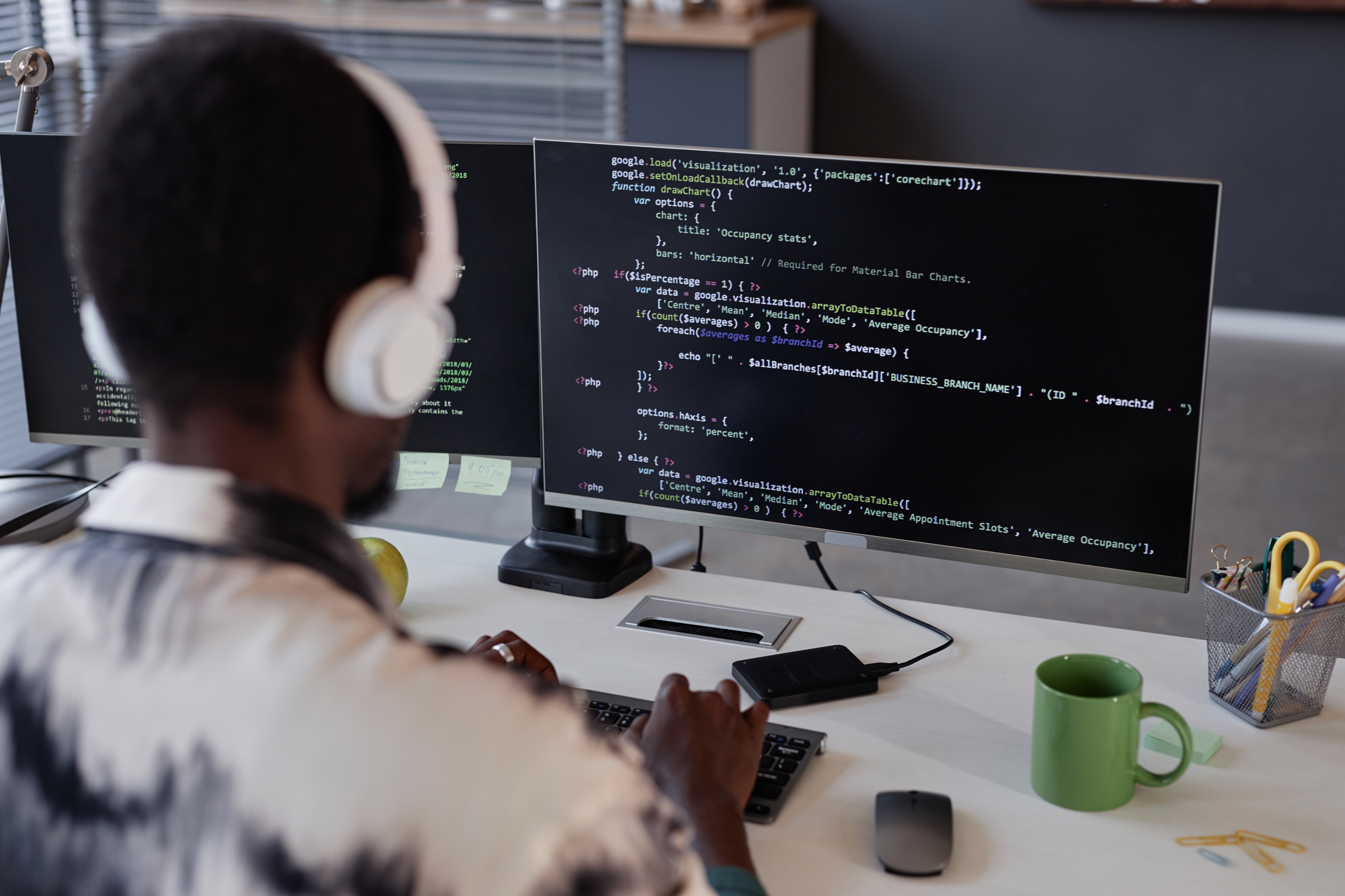 python code on desk