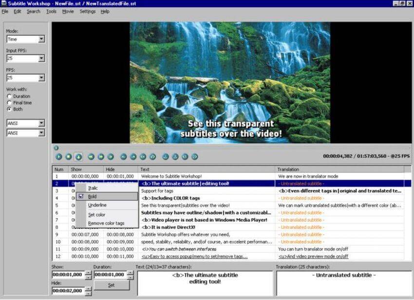 subtitle editing process
