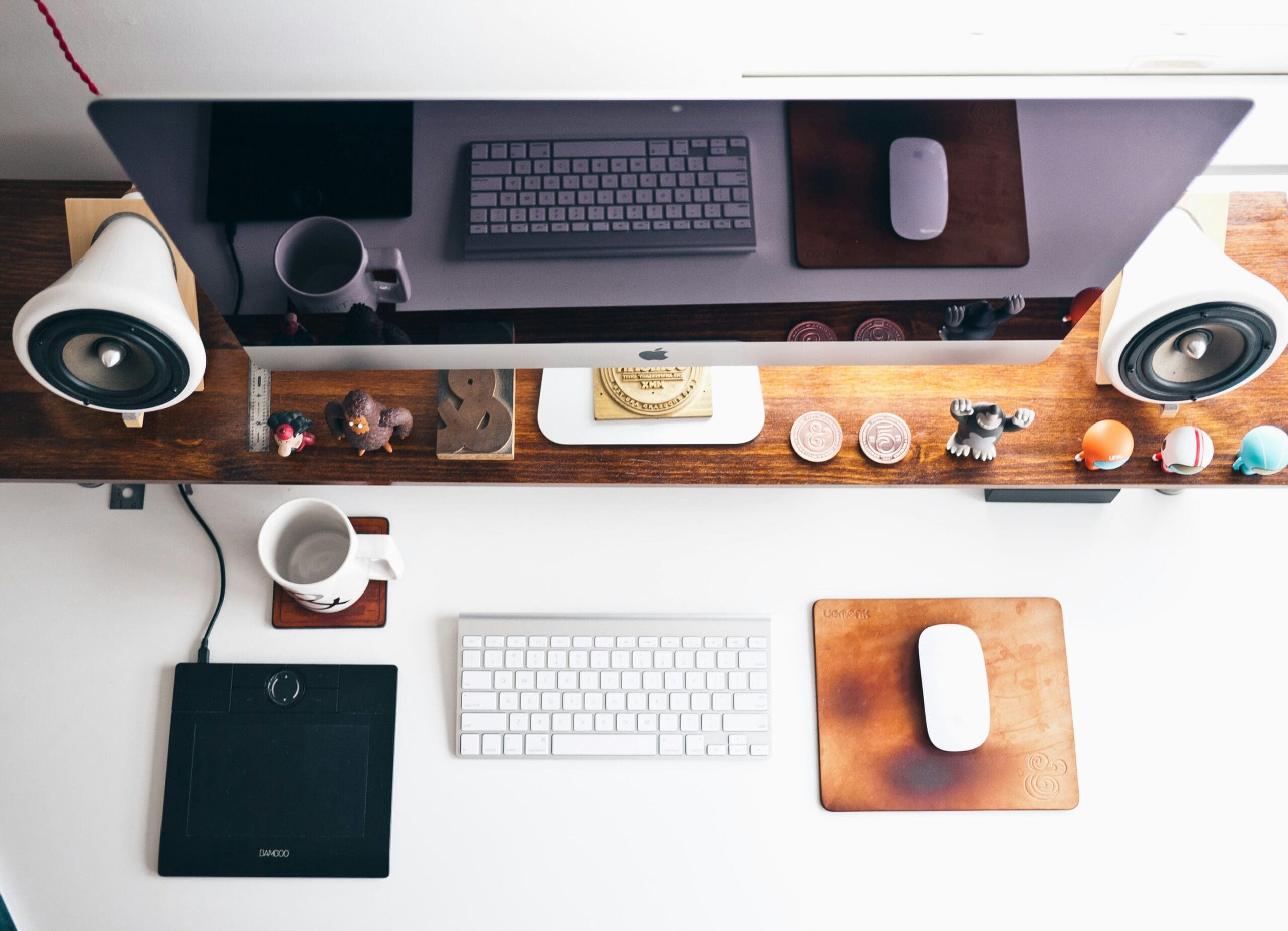 physical objects and scenery related to programming workspaces