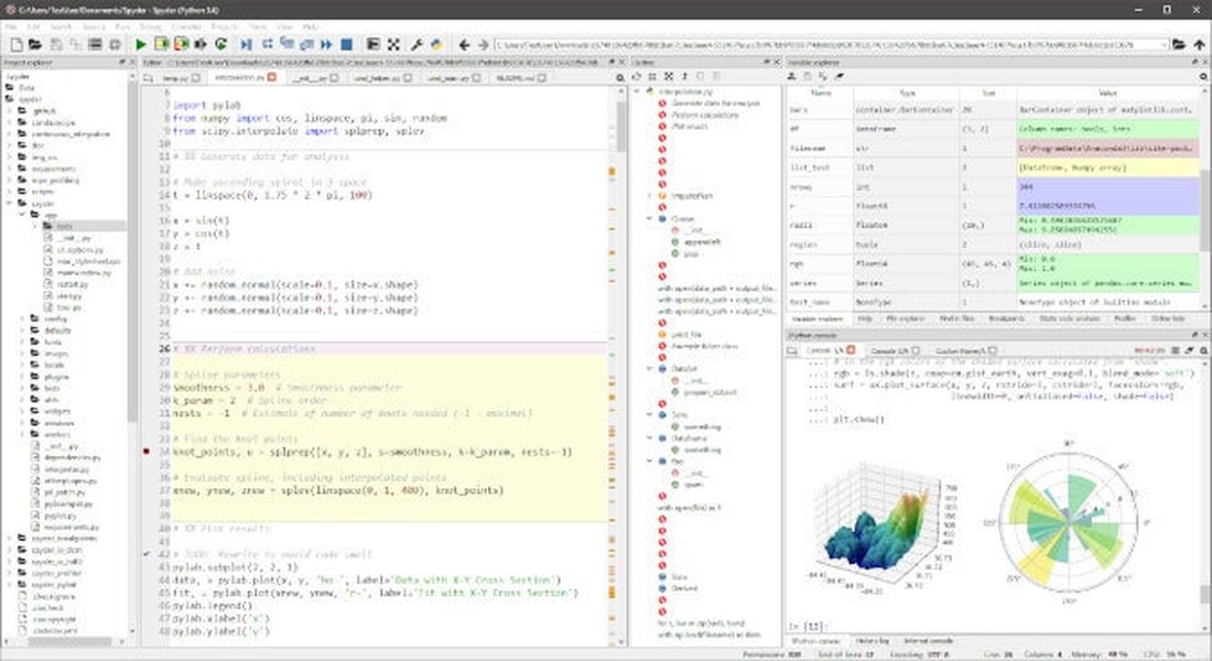 Spyder IDE for Python development