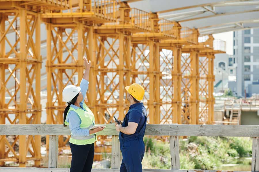 construction site with quantity surveyor
