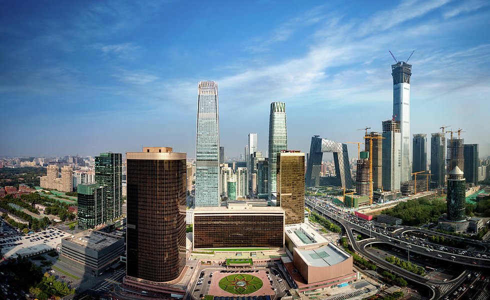 modern financial district