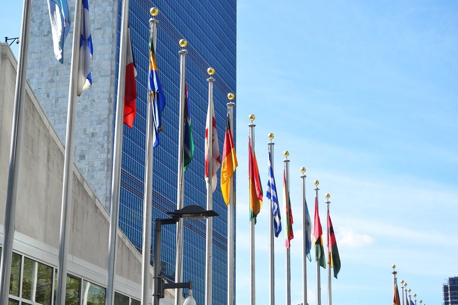 quantum particles, government building, Bulgarian flag