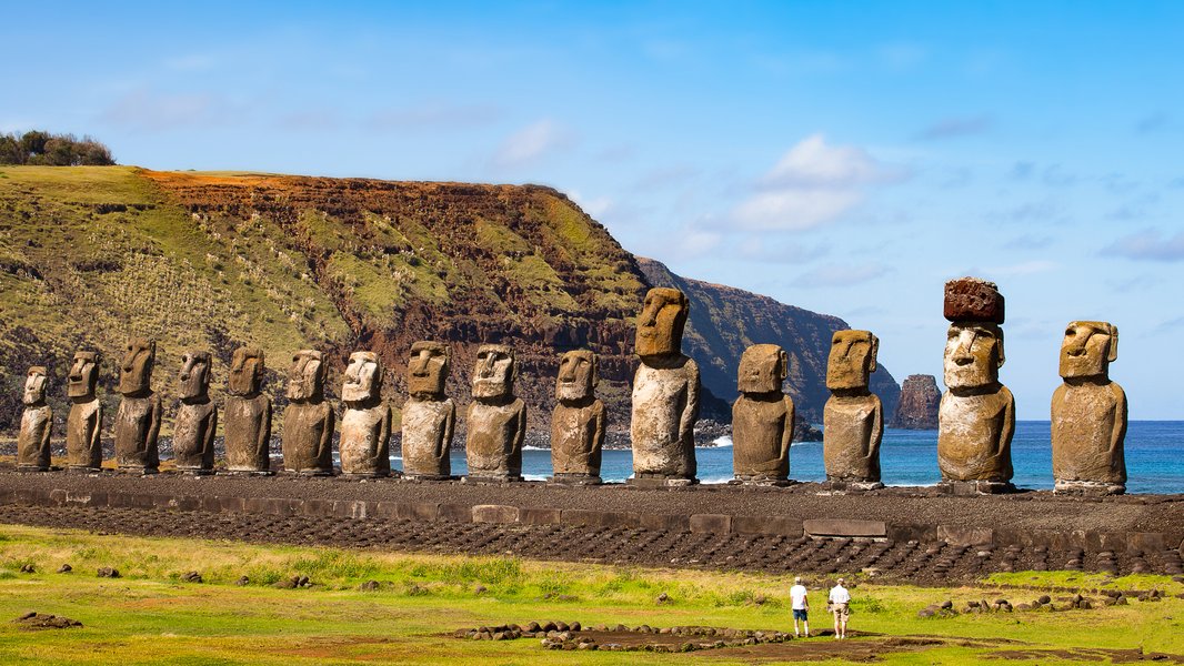 Vista aérea de Rapa Nui (Isla de Pascua).