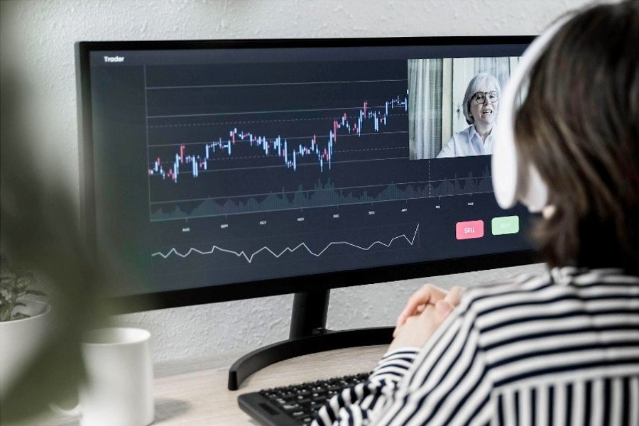 Abstract image representing financial markets and technology.