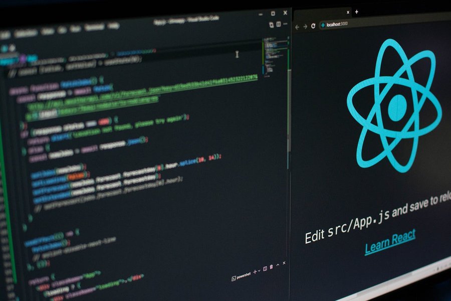 Developer working on a React project structure