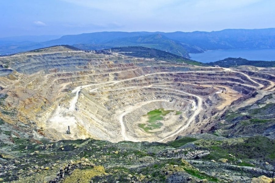 Mining landscape showing environmental impact