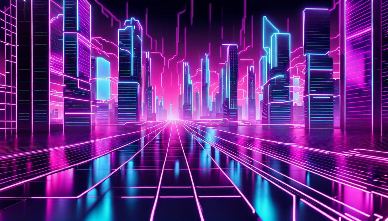 cityscape neon simulation