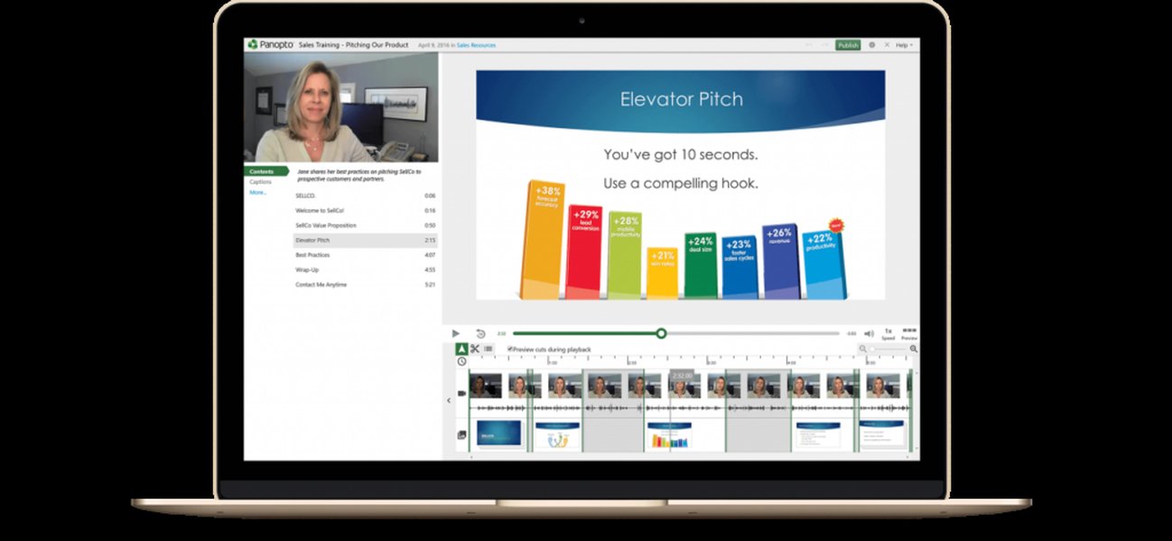 Panopto video editing interface