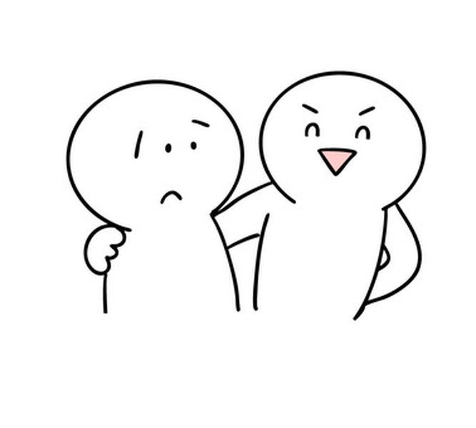 励まし合うイラスト