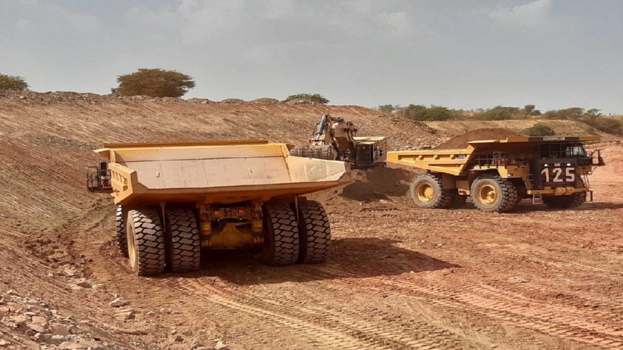 gold mine equipment in African landscape