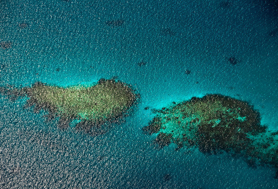 coral reefs aerial ocean