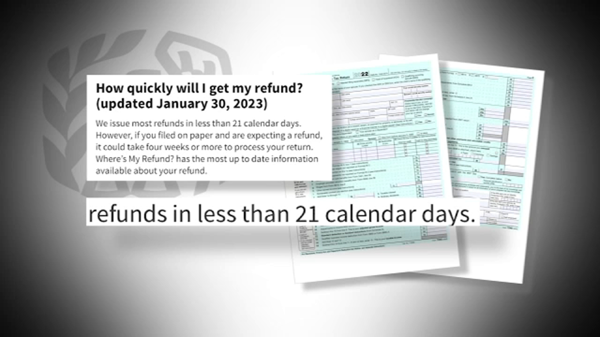 financial documents and refund processing