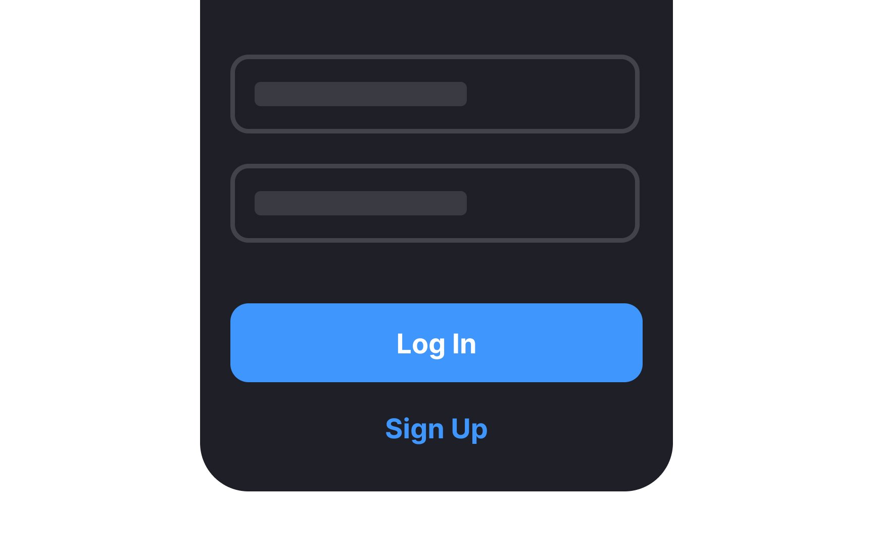 user registration interface