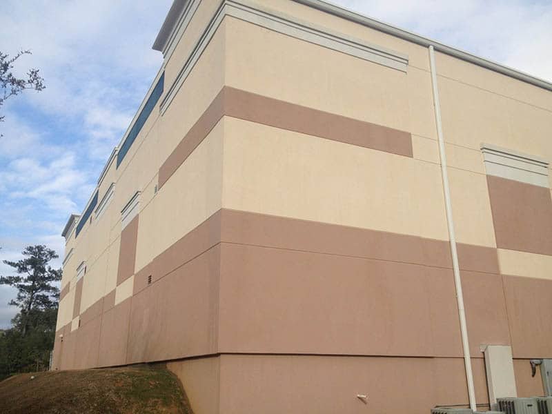 Commercial building after soft washing