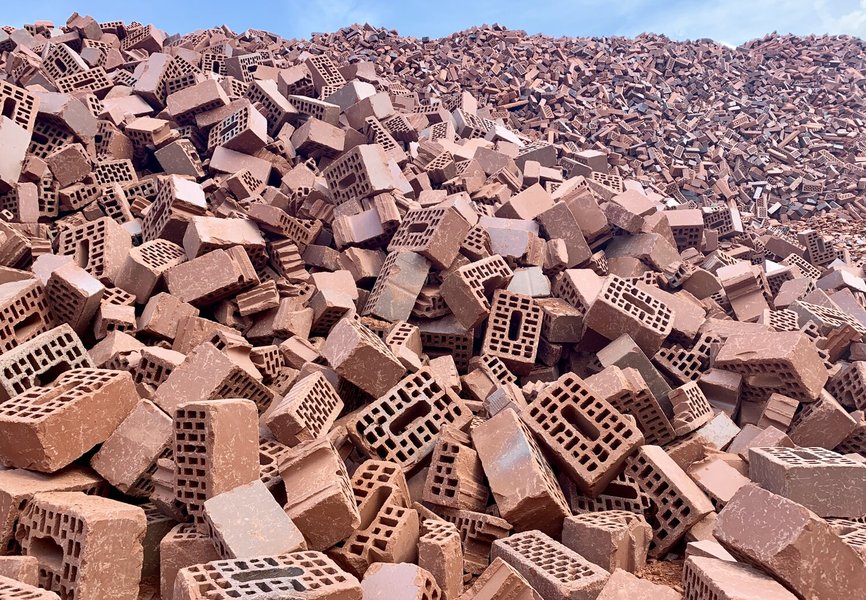 Bricks made from recycled waste materials