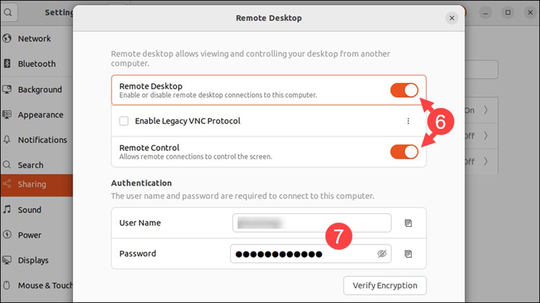 Ubuntu Remote Desktop Password