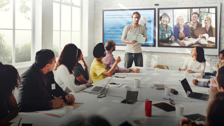 modern office remote meeting collaboration