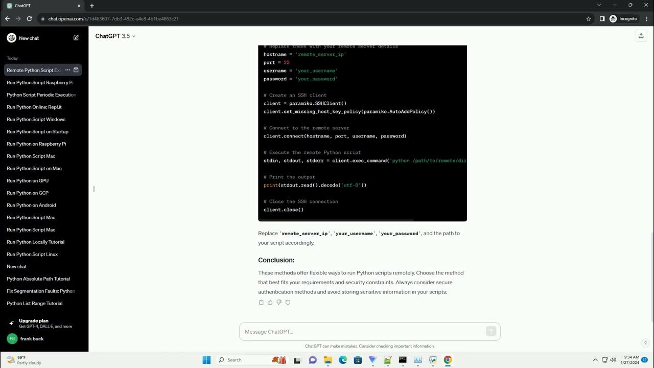 remote computers executing scripts