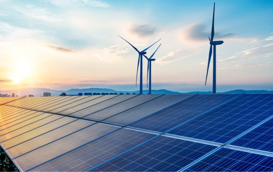wind turbines solar panels renewable energy landscape
