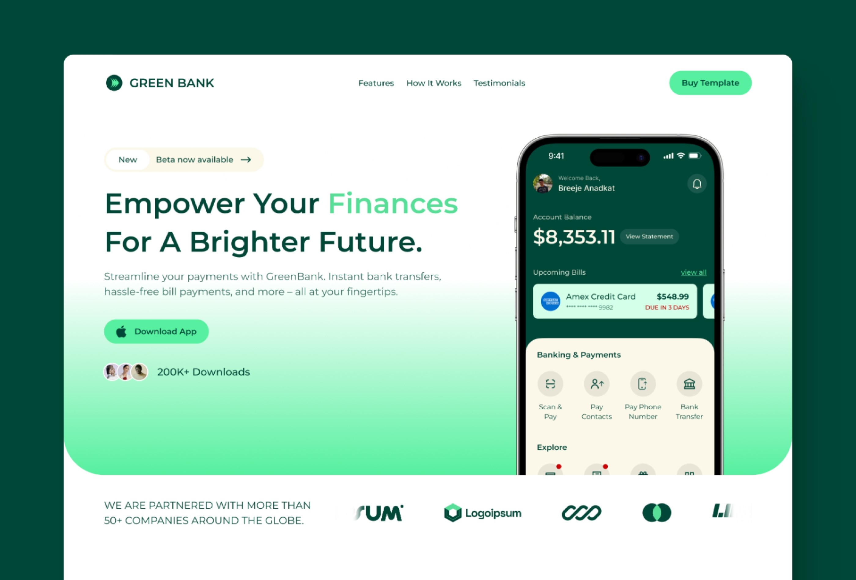 green banking digital mobile