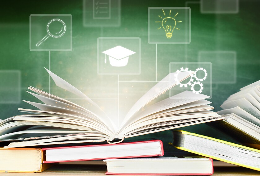 scenery and books on research and academic settings