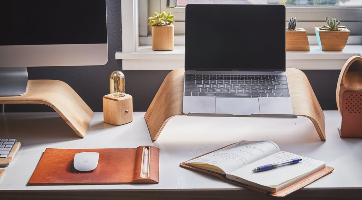 research notebook and creative workspace