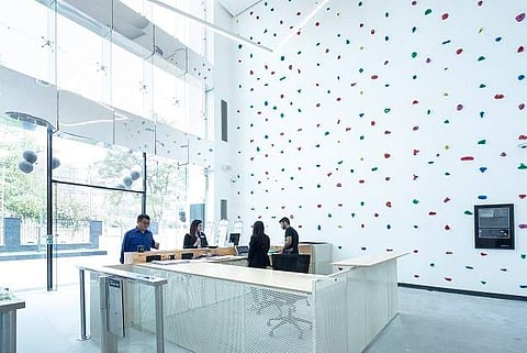 modern abstract research workspace