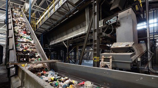 industrial site with waste management facilities