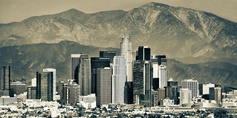 mountain landscape and cityscape