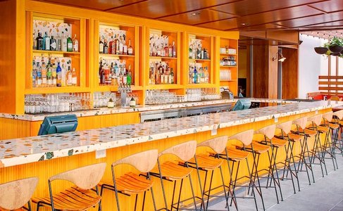 restaurant interior, serviced bar
