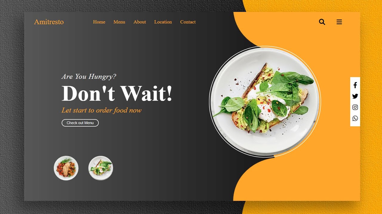 restaurant website design