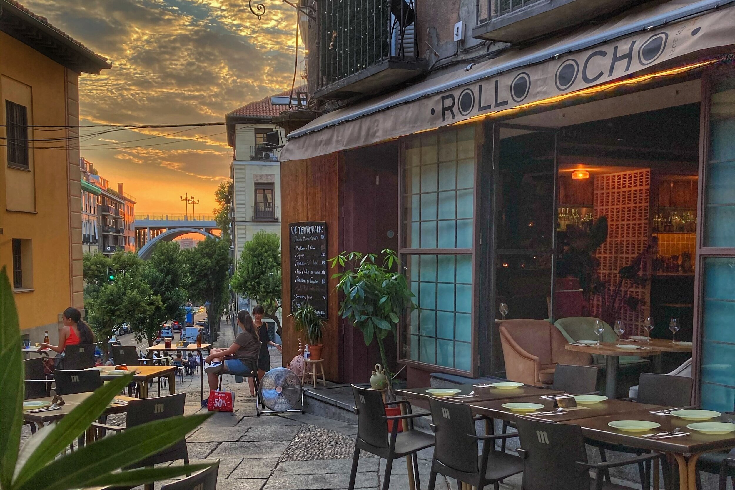 Madrid street restaurant terrace dining