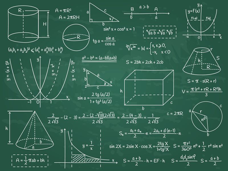 mathematical graphs and scientific equations on paper