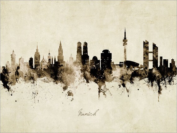 vintage munich cityscape architecture